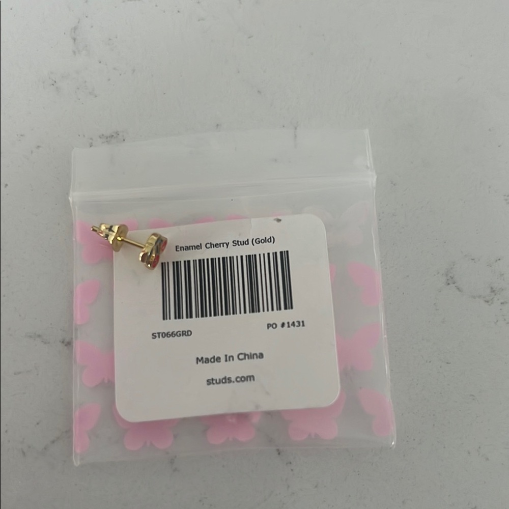 studs Gold Cherry Stud Earring - Picture 3 of 4